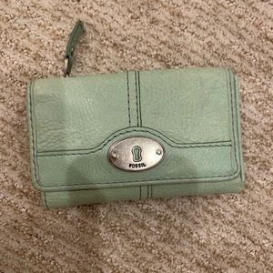 Leather Mint Fossil Wallet